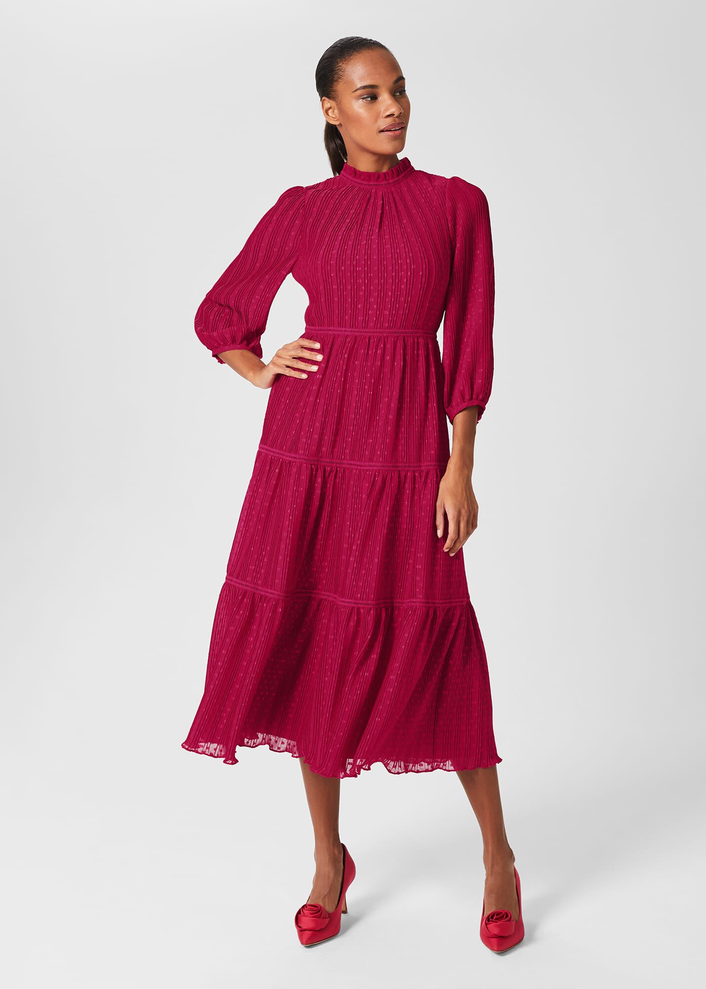 Colette Tiered Fit And Flare Dress | Hobbs